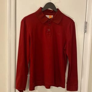 Salvatore Ferragamo Long Sleeve Polo Red